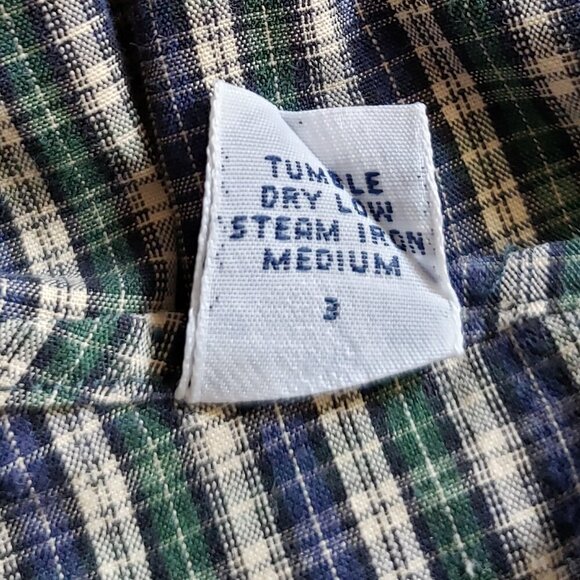 Polo Ralph Lauren - Mens Blue and Green Plaid Cotton Shirt.  Size Large - Picture 7 of 8